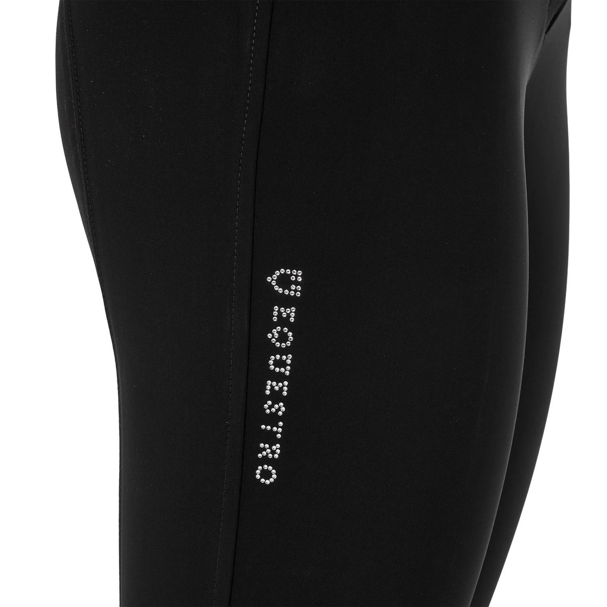 Equestro Ladies High-Waisted Breeches With Rhinestone Logo
