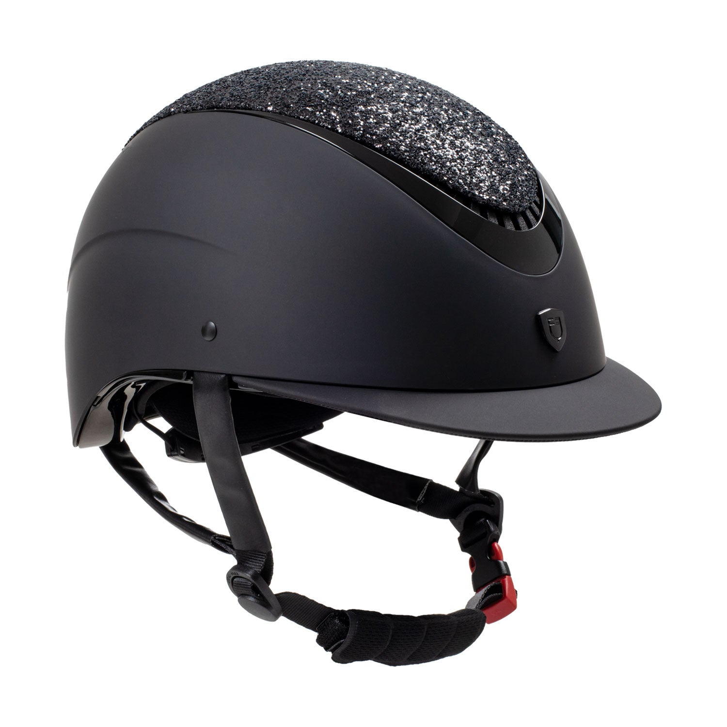 Narrow visor helmet with rhinestones EN 1384-2023 homologation.