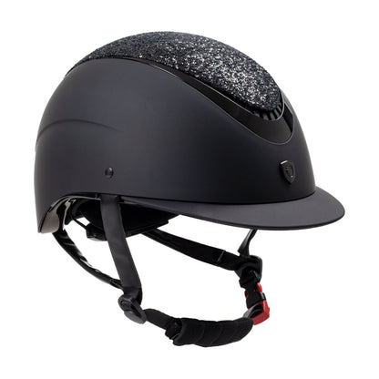 Narrow visor helmet with rhinestones EN 1384-2023 homologation.