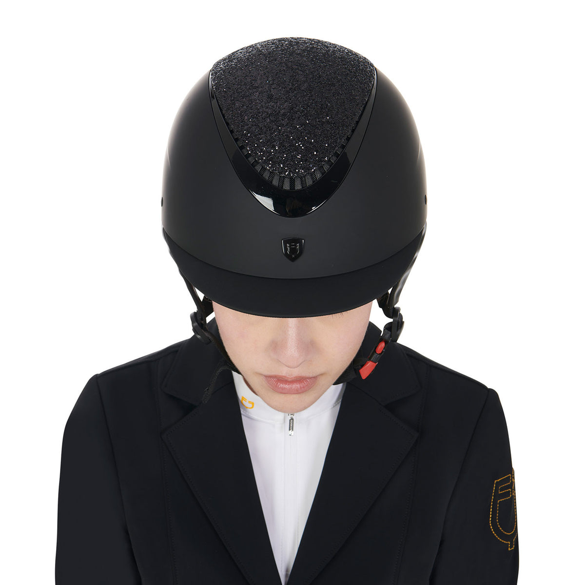 Equestro Narrow Visor Helmet With Rhinestones EN 1384-2023 Homologation