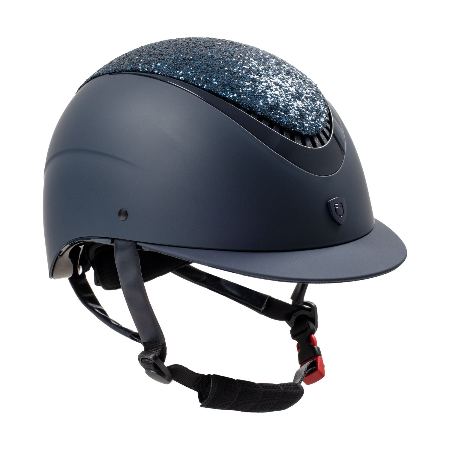 Narrow visor helmet with rhinestones EN 1384-2023 homologation.