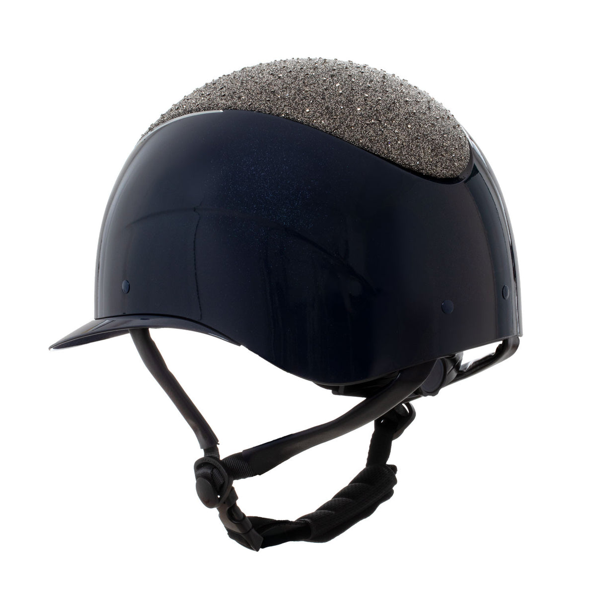Equestro Helmet With Wide Visor And Rhinestone Trim Homologation EN 1384-2023