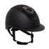 Matt helmet with wide visor and rhinestone logo homologation EN 1384-2023.