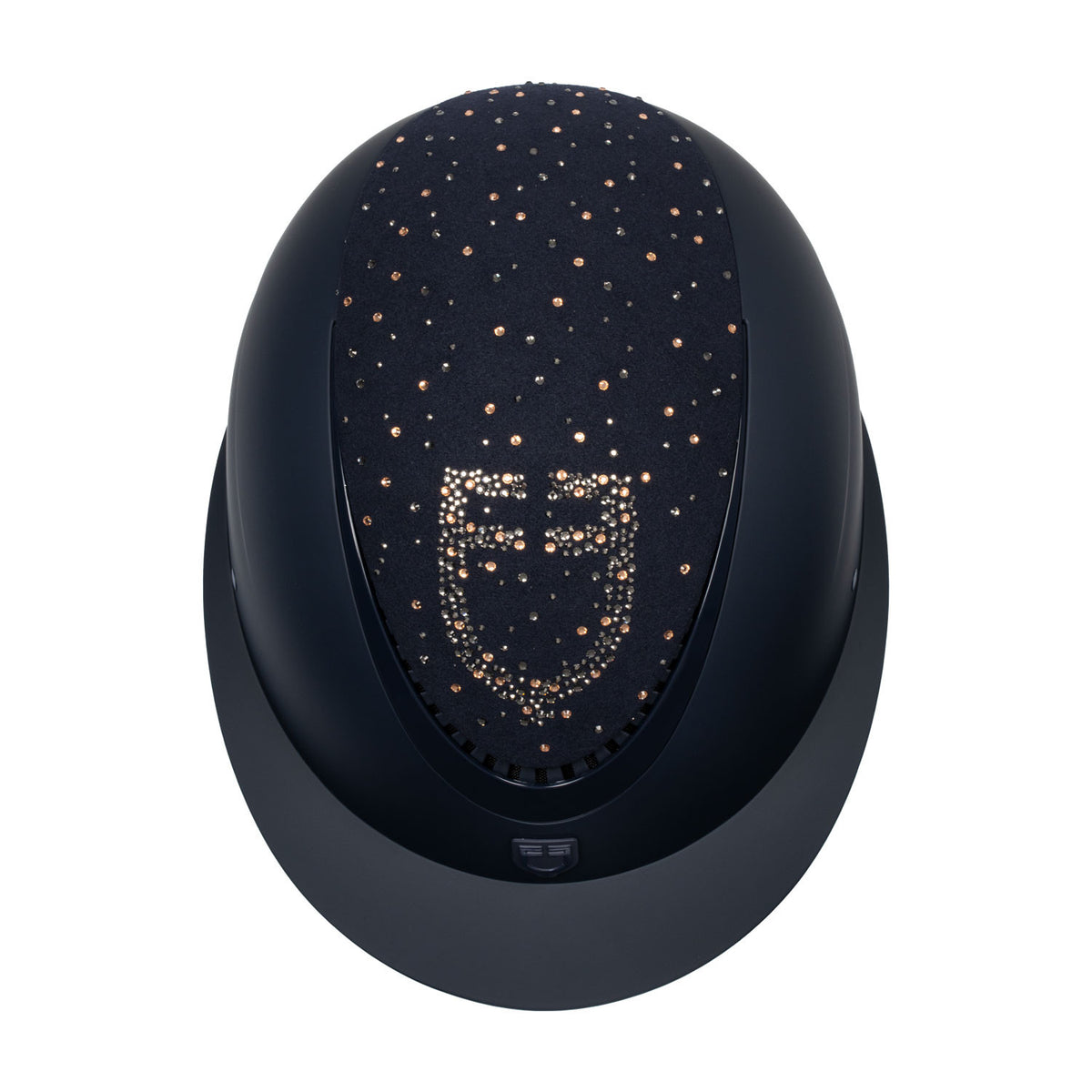 Equestro Matt Helmet With Wide Visor And Rhinestone Logo Homologation EN 1384-2023
