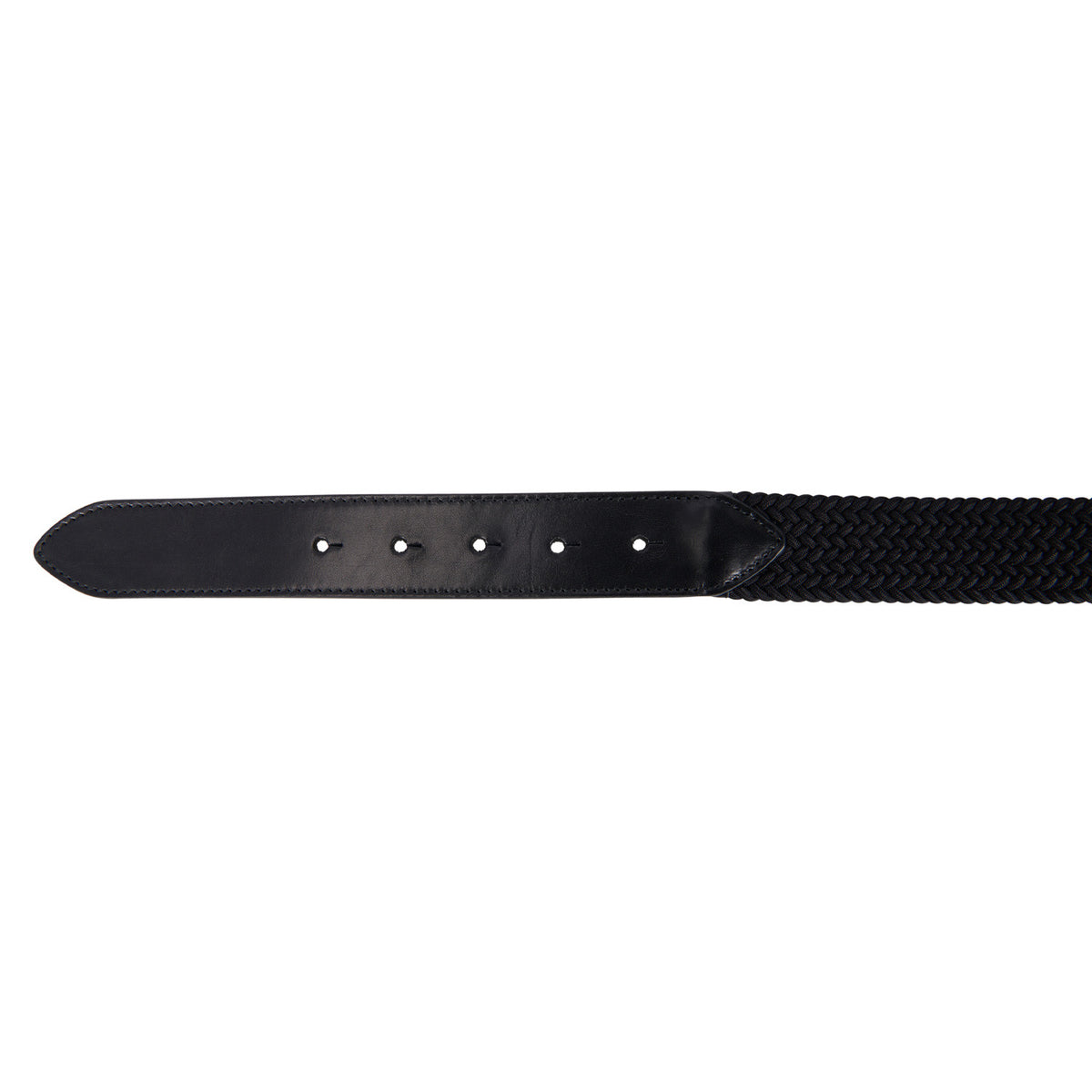 Leather elastic belt with rosegold logoed buckle
