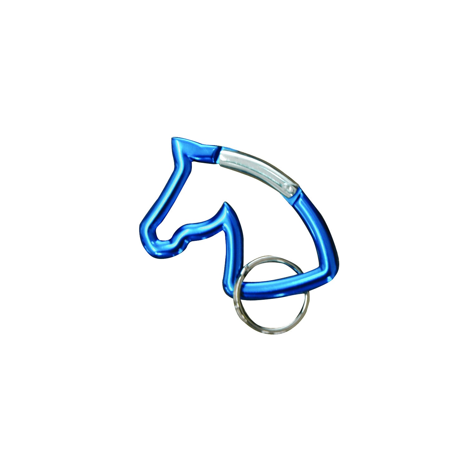 ALUMINUM HORSE HEAD KEYCHAIN.