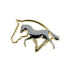 Brooch with horse head silhouette.