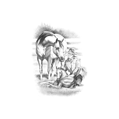 PRINT WITH EQUESTRIAN SUBJECTS.