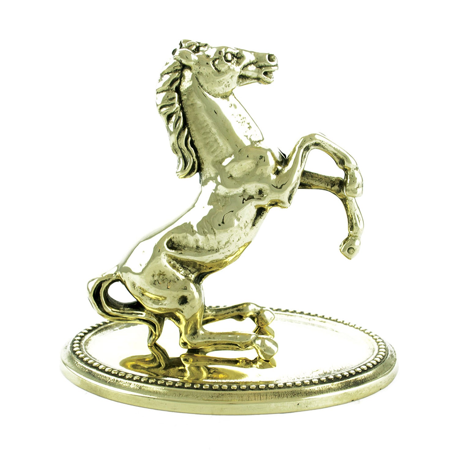 BRASS STANDING HORSE TROPHY.