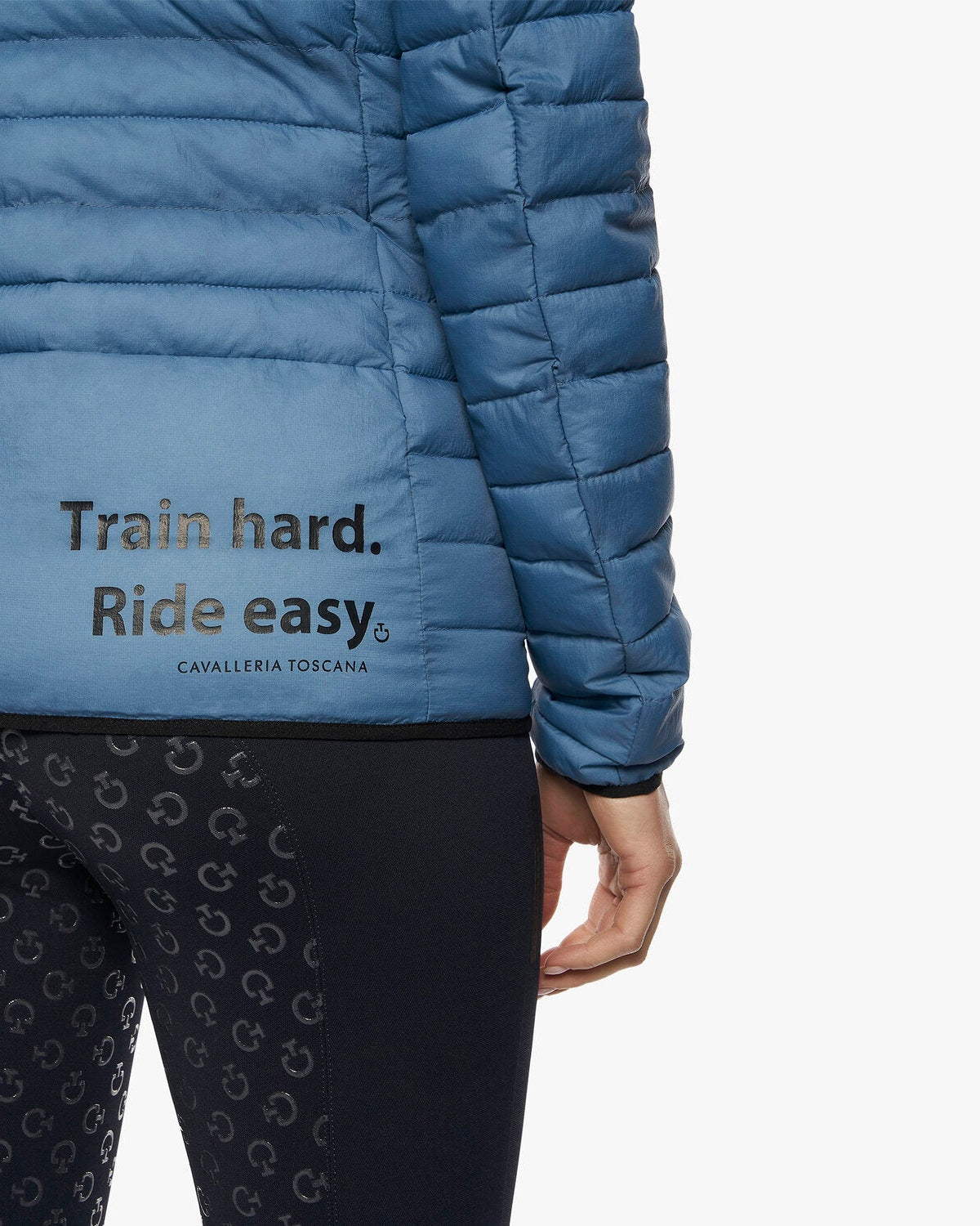 Cavalleria Toscana Team Red Stripe Quilted Jacket Light Blue