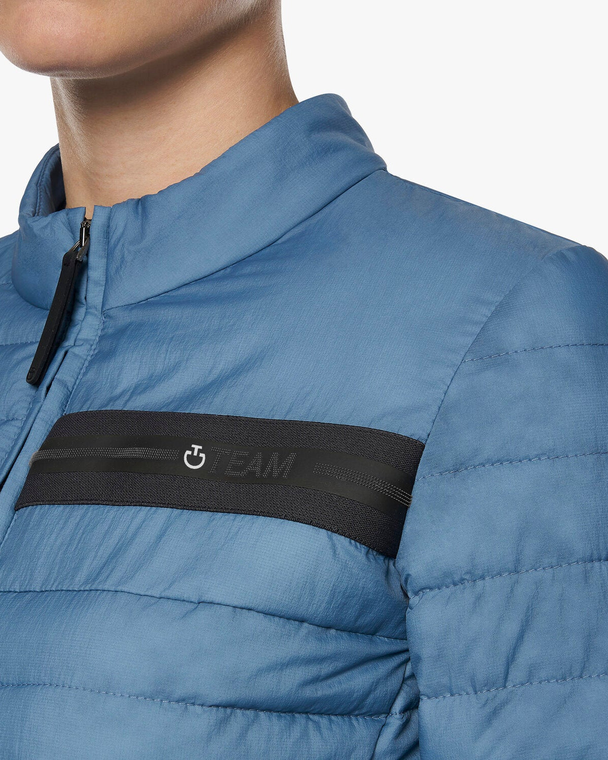 Cavalleria Toscana Team Red Stripe Quilted Jacket Light Blue