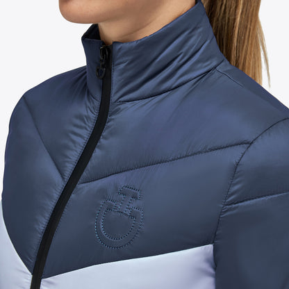 Cavalleria Toscana Nylon Synthetic Padded Unisex Quilted Jacket Atlantic Blue / Powder Blue