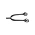 ULTRA fit spurs with Balkenhol fastening - Stainless steel anthracite, 25 mm rounded.