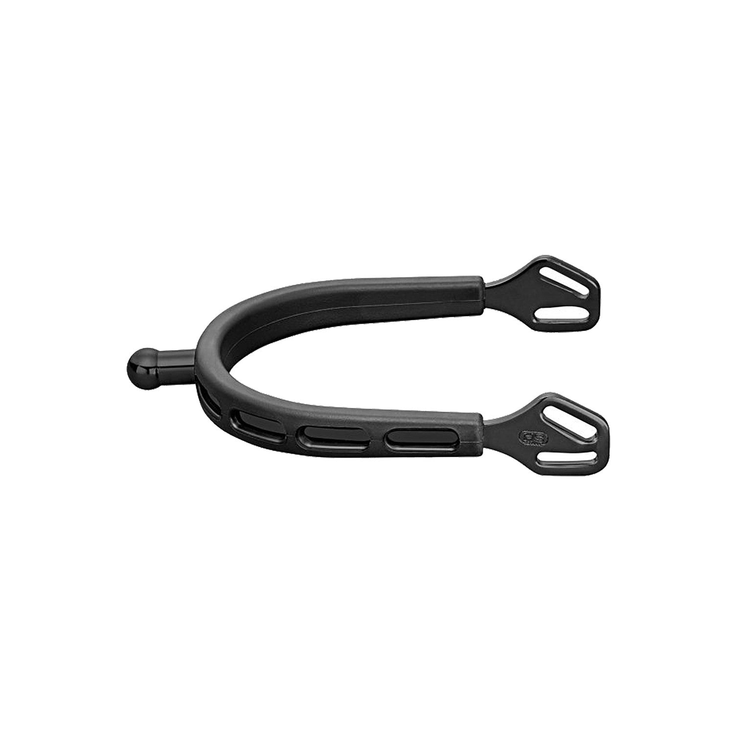 ULTRA fit EXTRA GRIP spurs "Black Series" with Balkenhol fastening - Stainless steel anthracite, 20 mm ball-shaped.