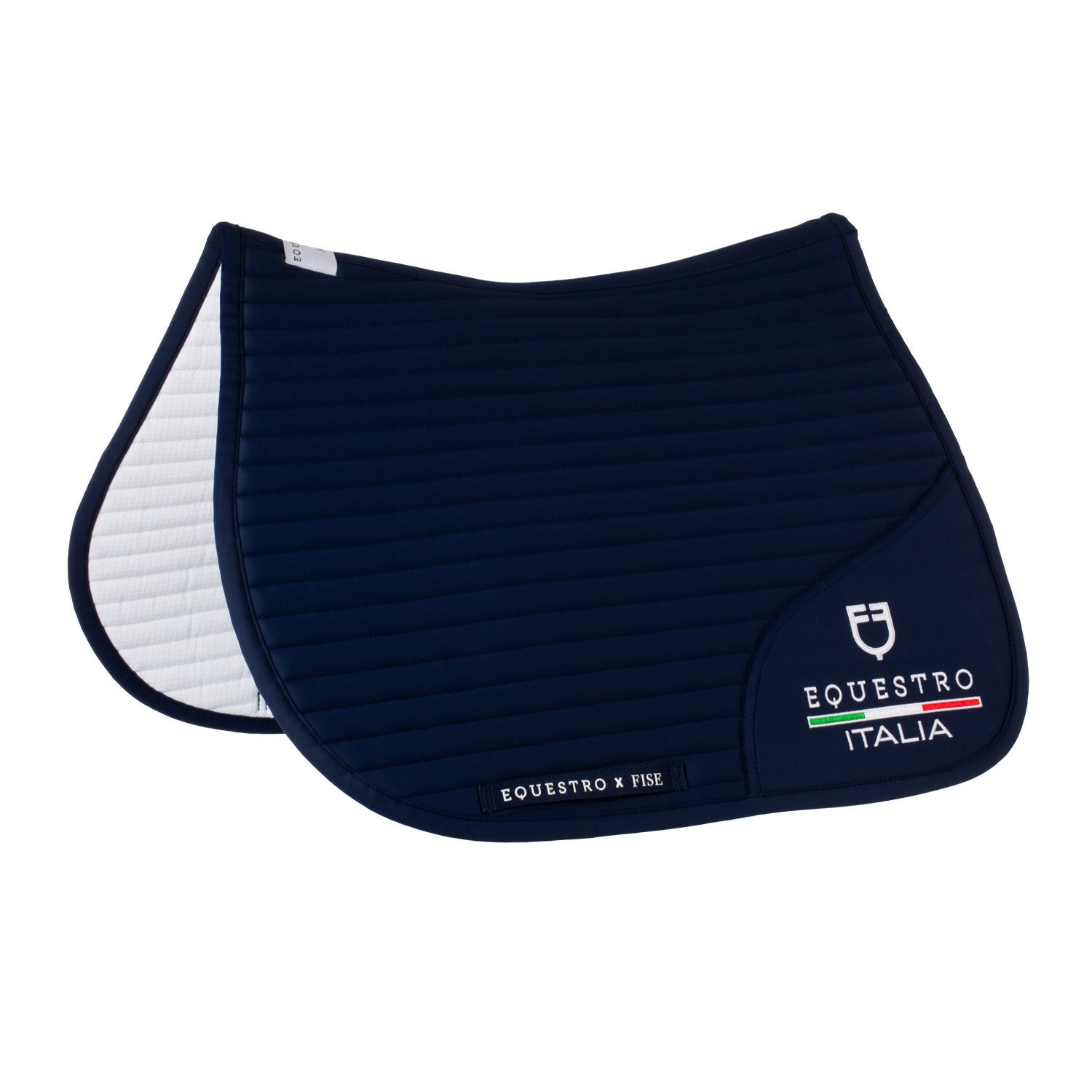 Jumping saddle pad with embroidered logo Equestro X FISE.