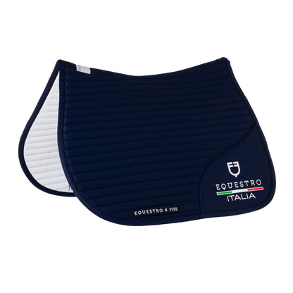 Jumping saddle pad with embroidered logo Equestro X FISE.