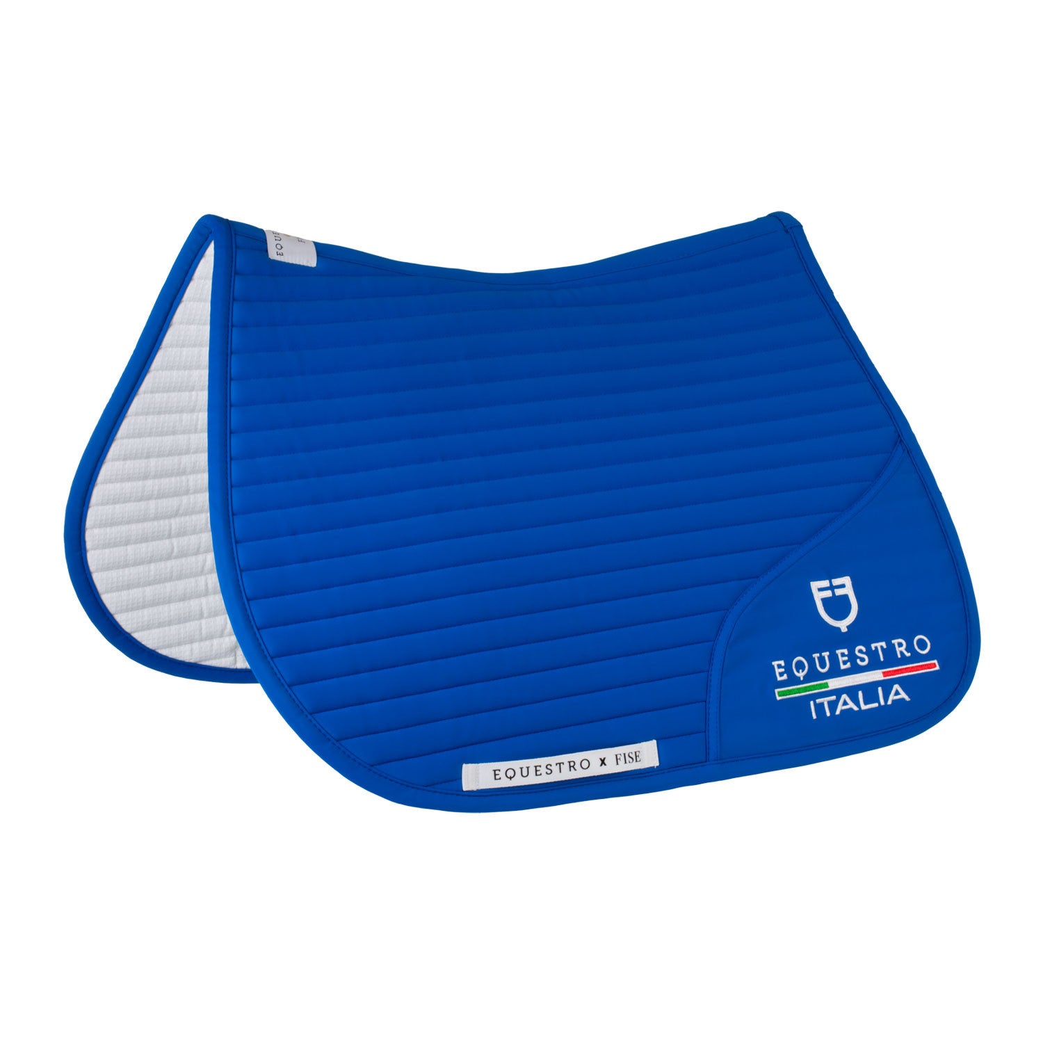 Jumping saddle pad with embroidered logo Equestro X FISE.