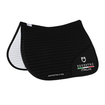 Jumping saddle pad with embroidered logo Equestro X FISE.