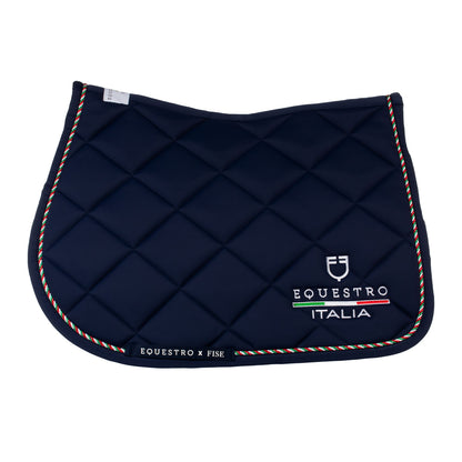 Equestro X FISE Jumping Saddle Pad With Italian Flag Piping