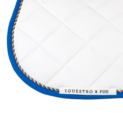 Equestro X FISE Jumping Saddle Pad With Italian Flag Piping