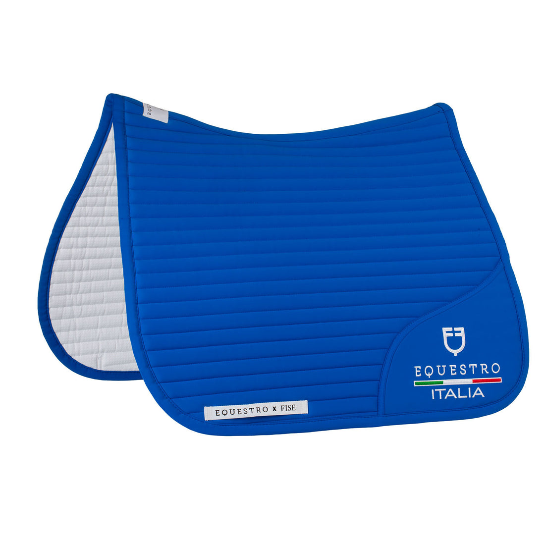 Dressage saddle pad with embroidered logo Equestro X FISE.