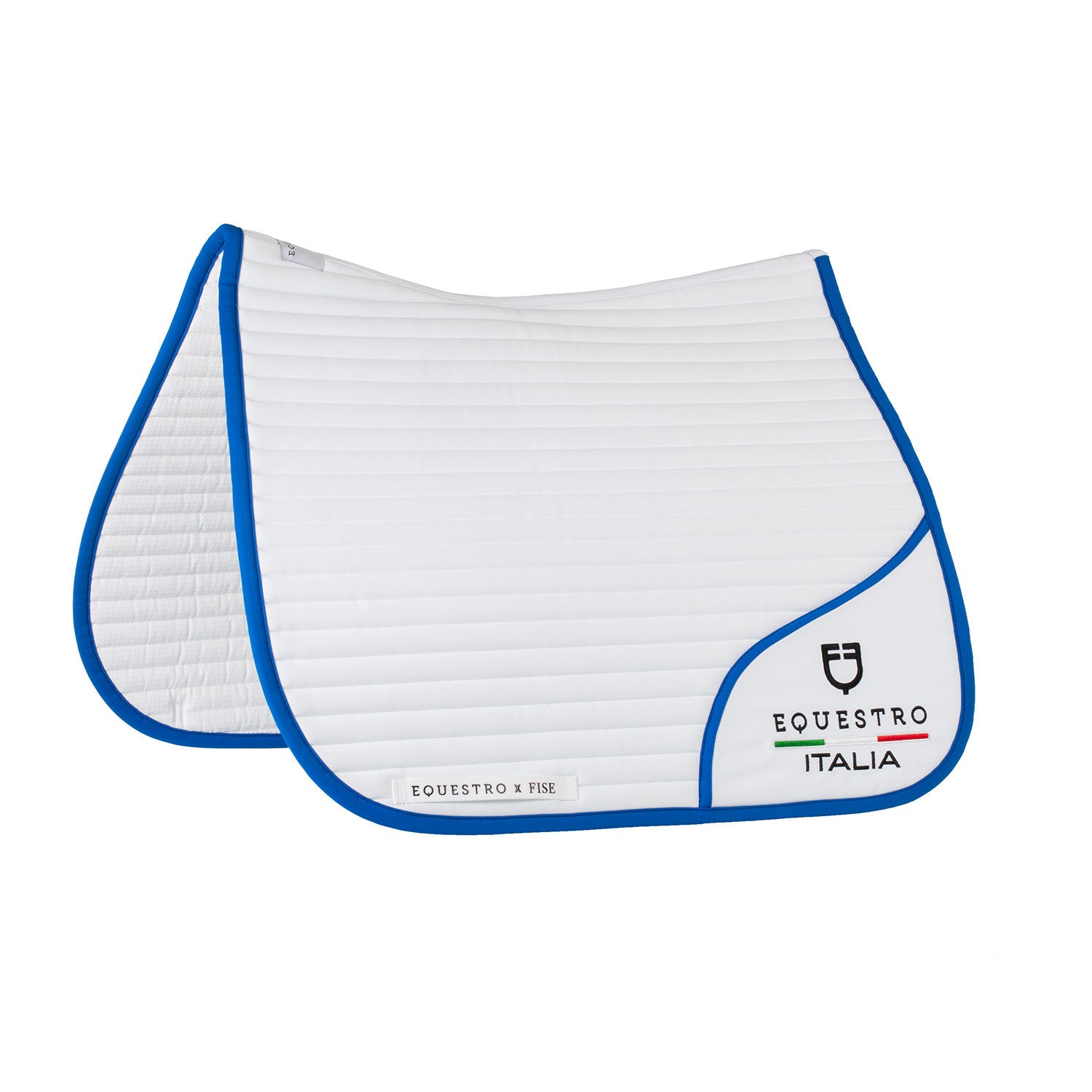 Dressage saddle pad with embroidered logo Equestro X FISE.