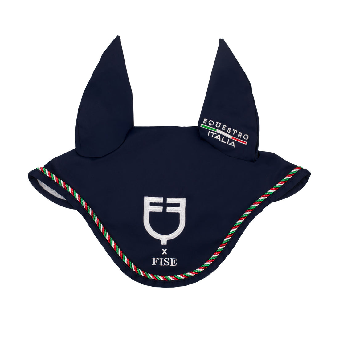 Fly veil with Italian flag piping Equestro X FISE.