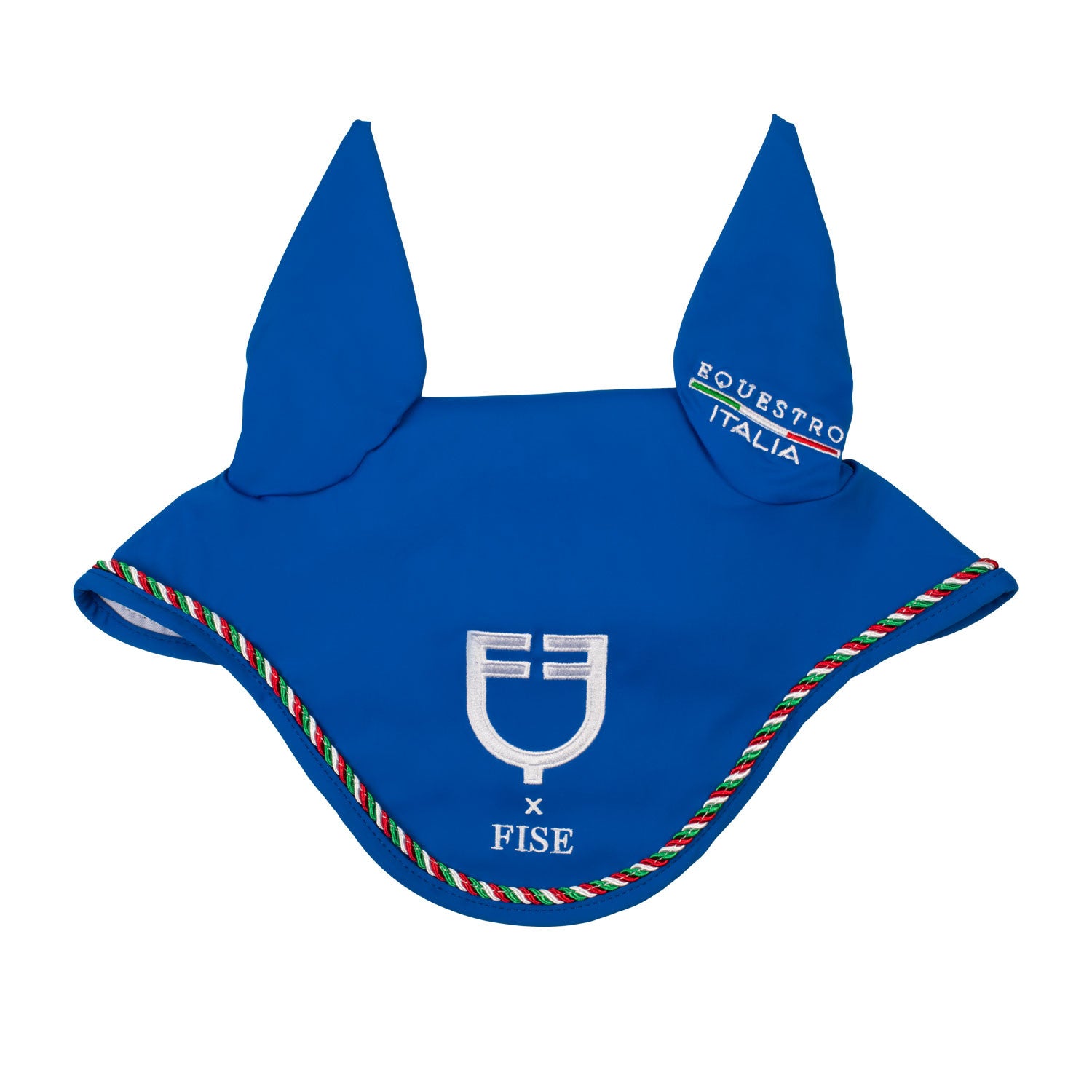 Fly veil with Italian flag piping Equestro X FISE.