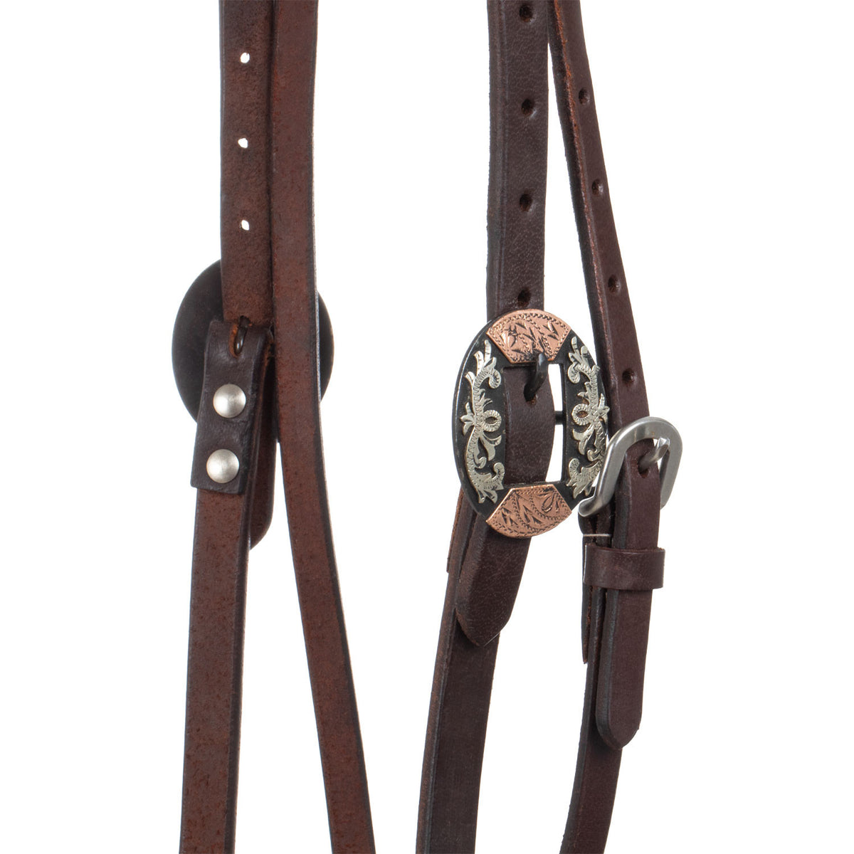 WESTERN FANCY GERMAN SILVER BUCKELS BRIDLE