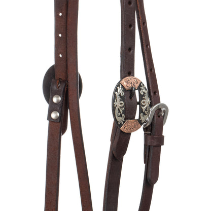 WESTERN FANCY GERMAN SILVER BUCKELS BRIDLE