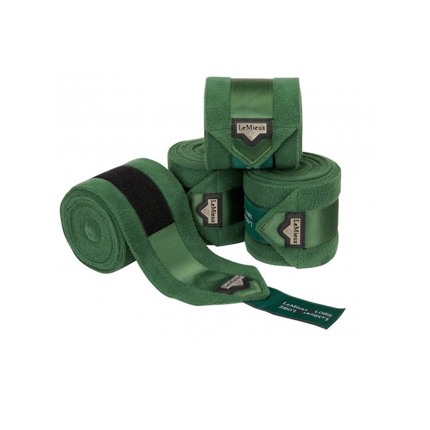 LEMIEUX LOIRE SATIN POLO BANDAGES HUNTER GREEN LARGE SET OF 4.