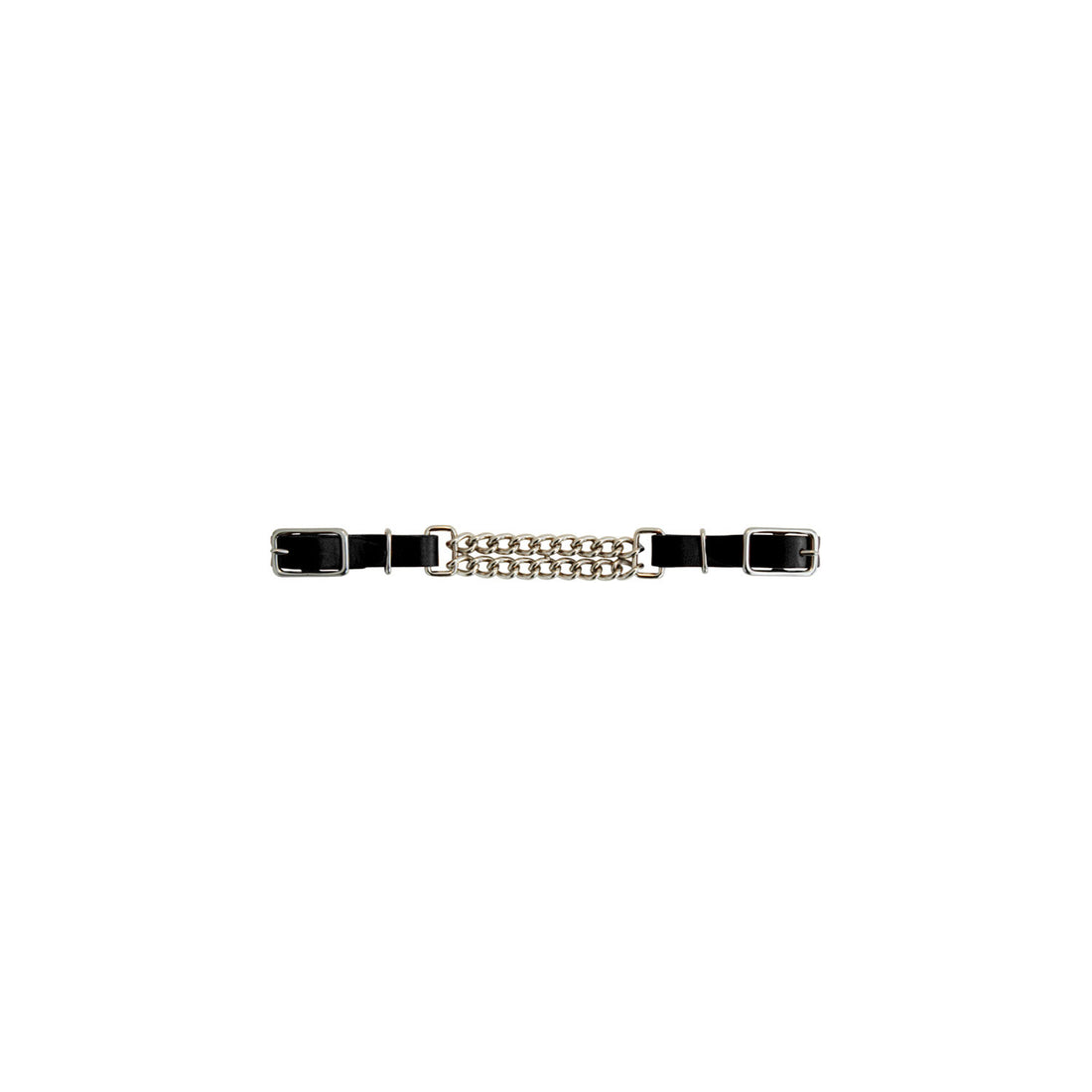 LEATHER CURB DOUBLE CHAIN.