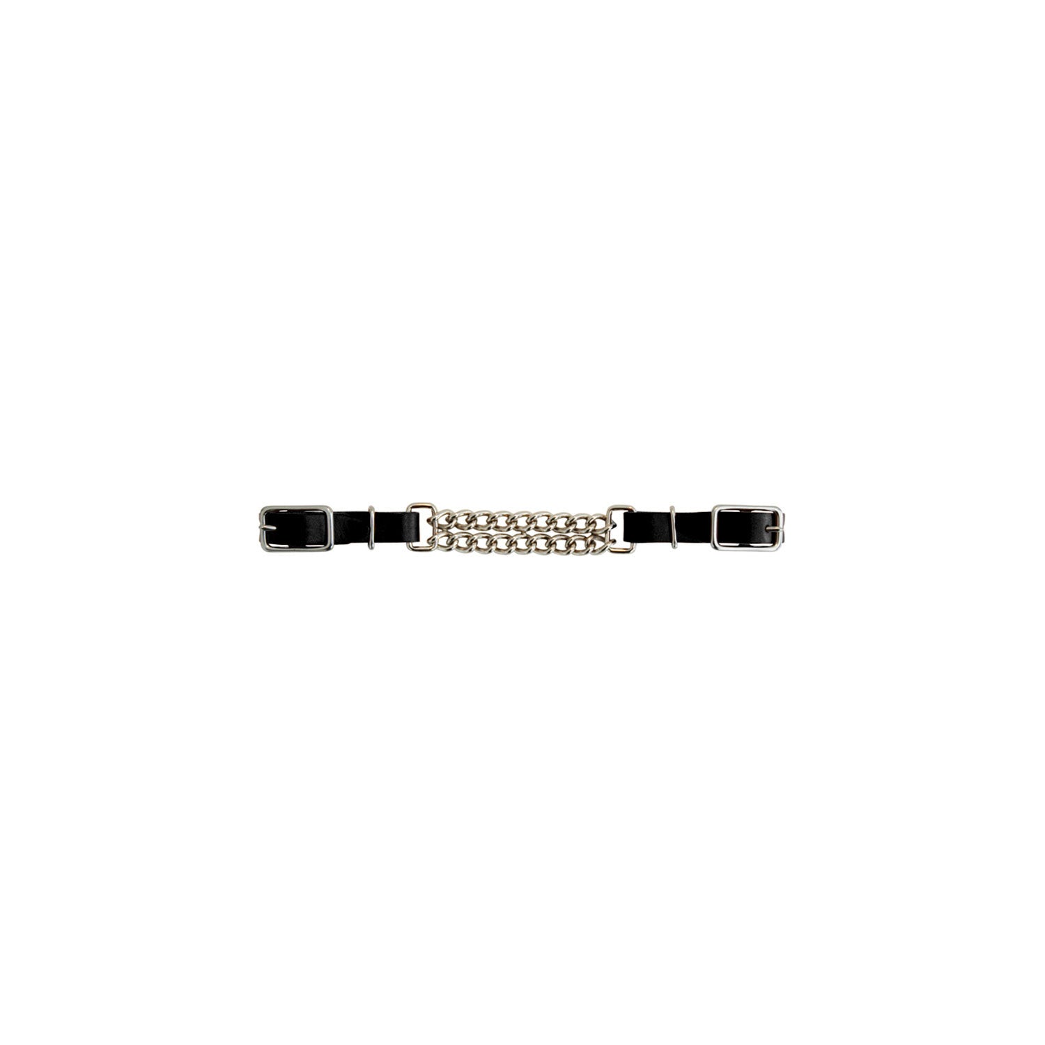 LEATHER CURB DOUBLE CHAIN.