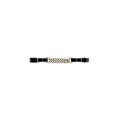 LEATHER CURB DOUBLE CHAIN.
