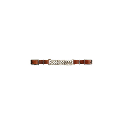 LEATHER CURB DOUBLE CHAIN