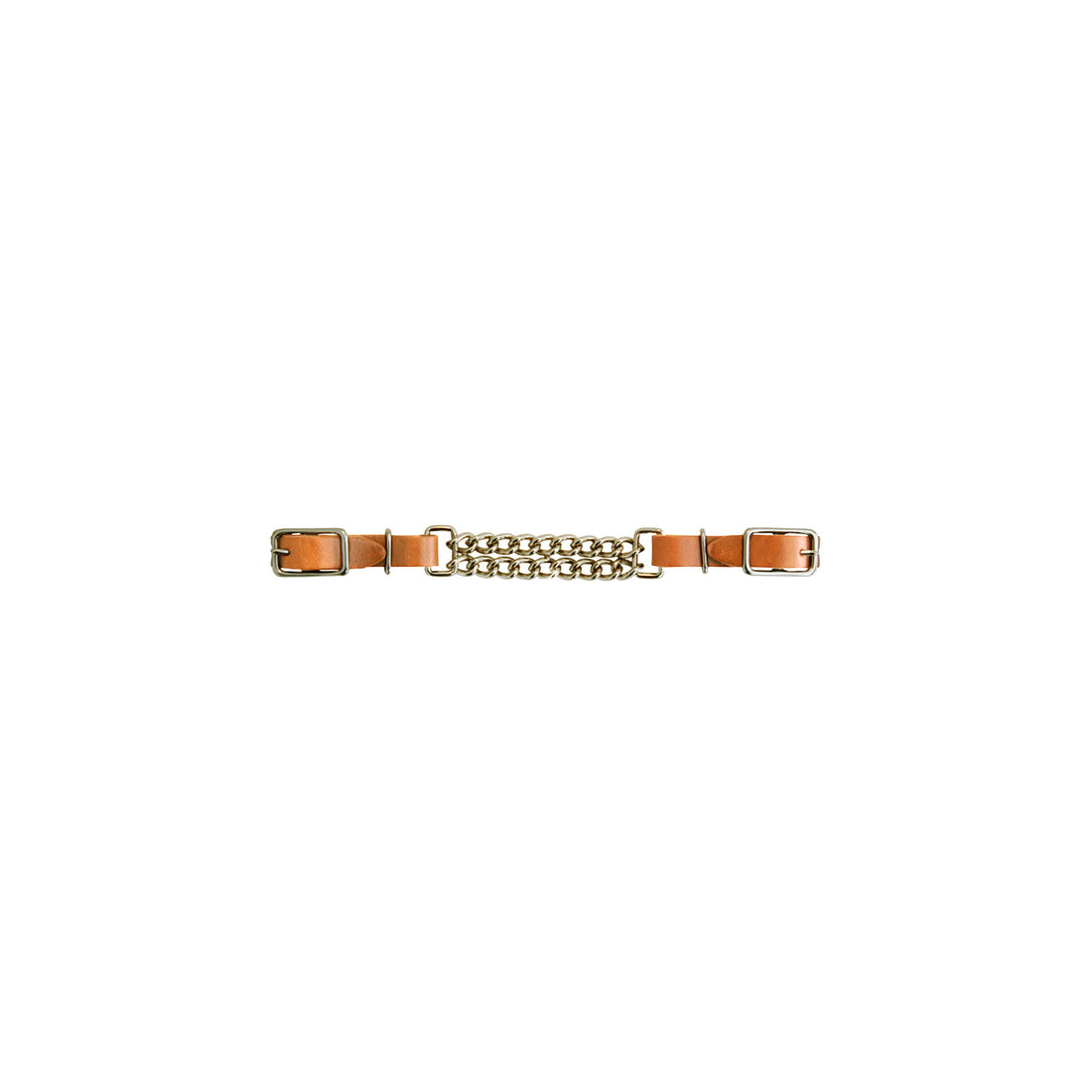 LEATHER CURB DOUBLE CHAIN.
