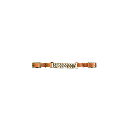 LEATHER CURB DOUBLE CHAIN.