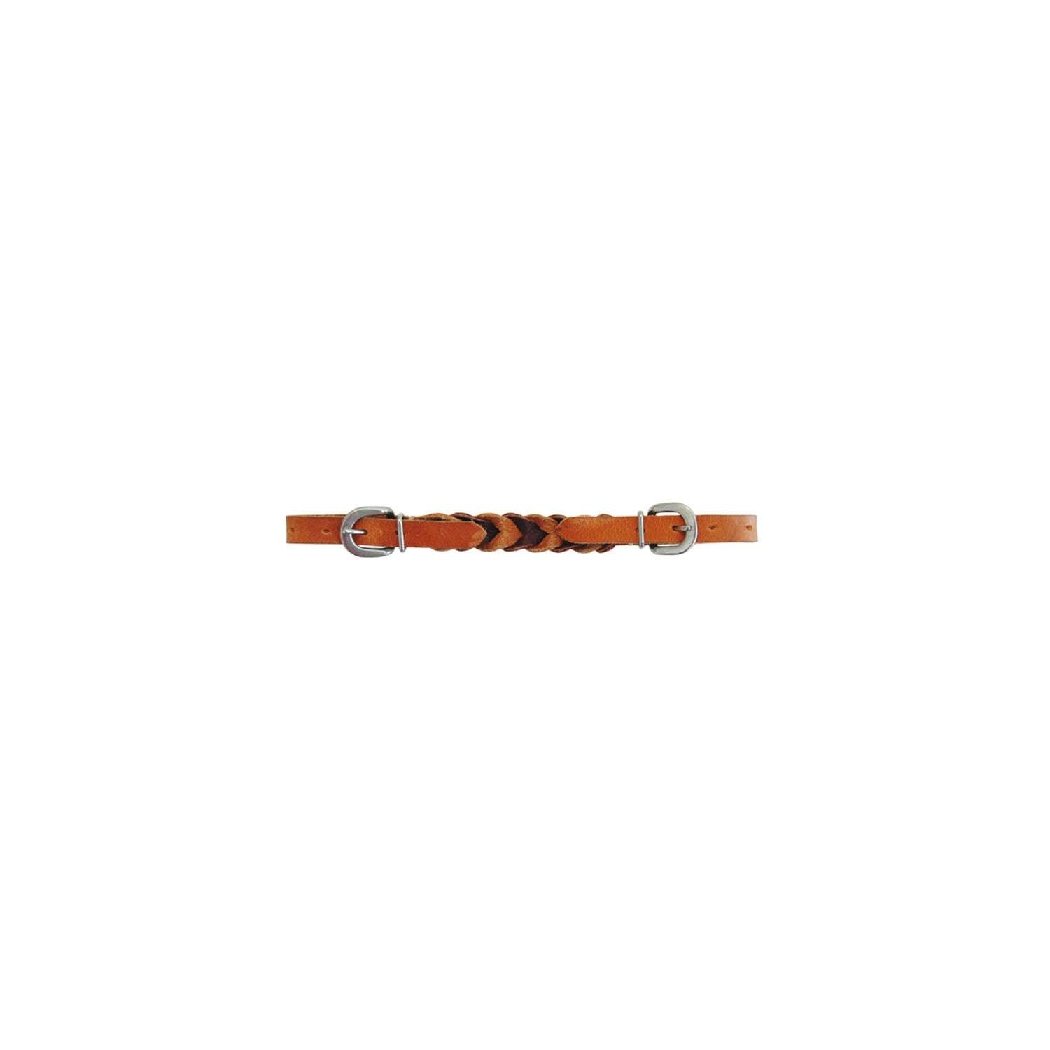BRAIDED LEATHER CURB CHAIN.
