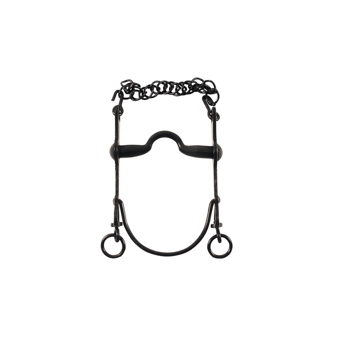 UNJOINTED SPANISH BIT WITH FIXED CHEEKS.