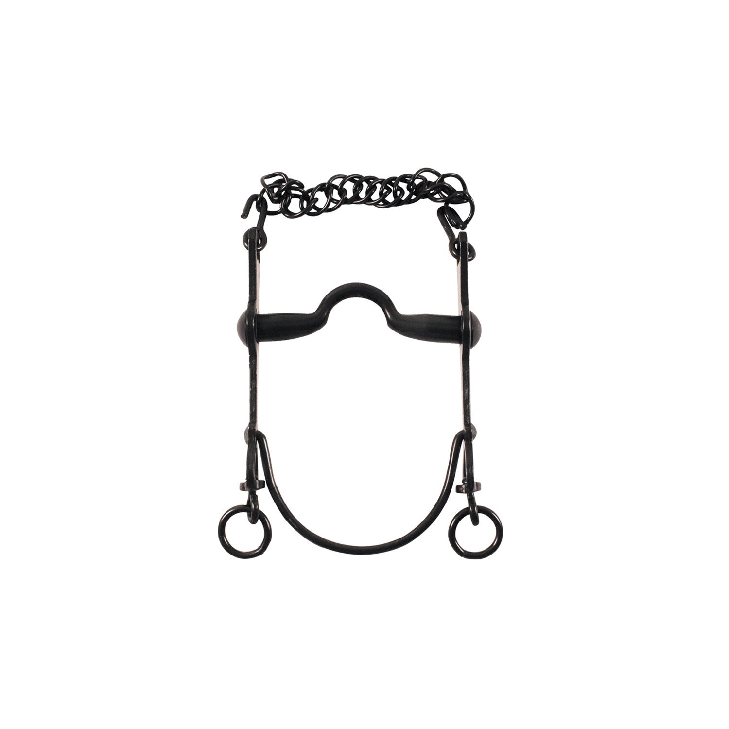 UNJOINTED SPANISH BIT WITH FIXED CHEEKS.