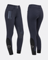 Cavalleria Toscana CT PAD177 navy blue ladies knee grip riding breeches, front and back views featuring Team CT branding, silicone knee grip and black ankle panels.