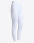 Cavalleria Toscana CT Ladies Knee Grip Riding Leggings PAD222 in white, featuring a high waistband, technical stretch fabric and side phone pocket with CT logo.
