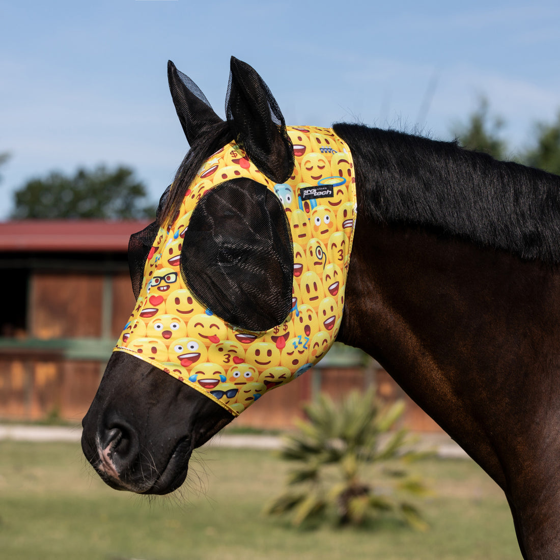 Anti-fly mask with ear cover net.