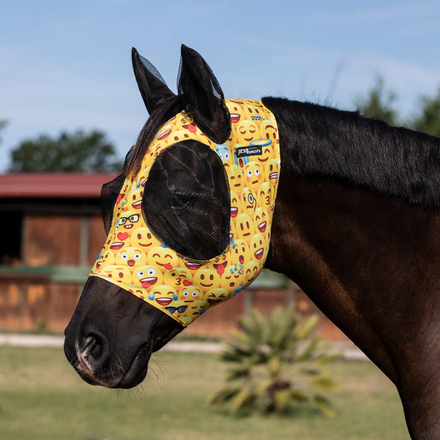 Anti-fly mask with ear cover net.