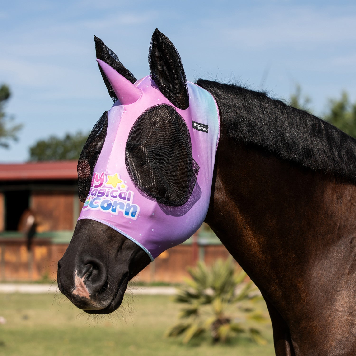 UNICORN  ANTI-FLY MASK WITH EAR COVER NET.
