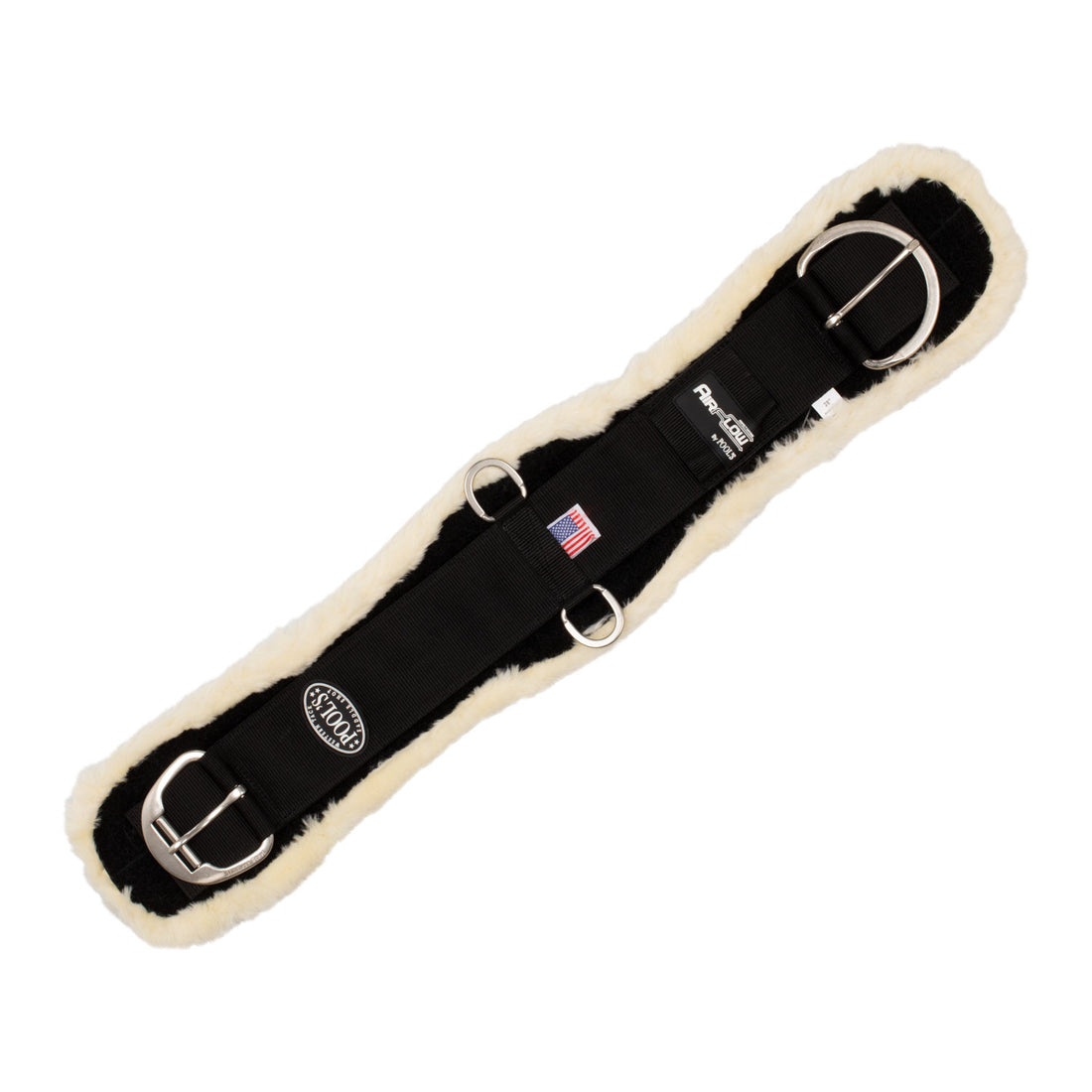 AIRFLOW COMFORT WESTERN GIRTH WITH SYNTHETIC WOOL.