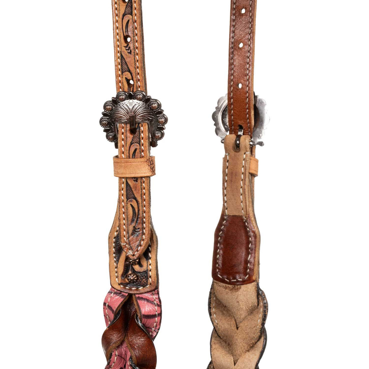 ONE EAR BRIDLE WITH BRAIDED LEATHER DECORATIONS