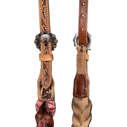 ONE EAR BRIDLE WITH BRAIDED LEATHER DECORATIONS