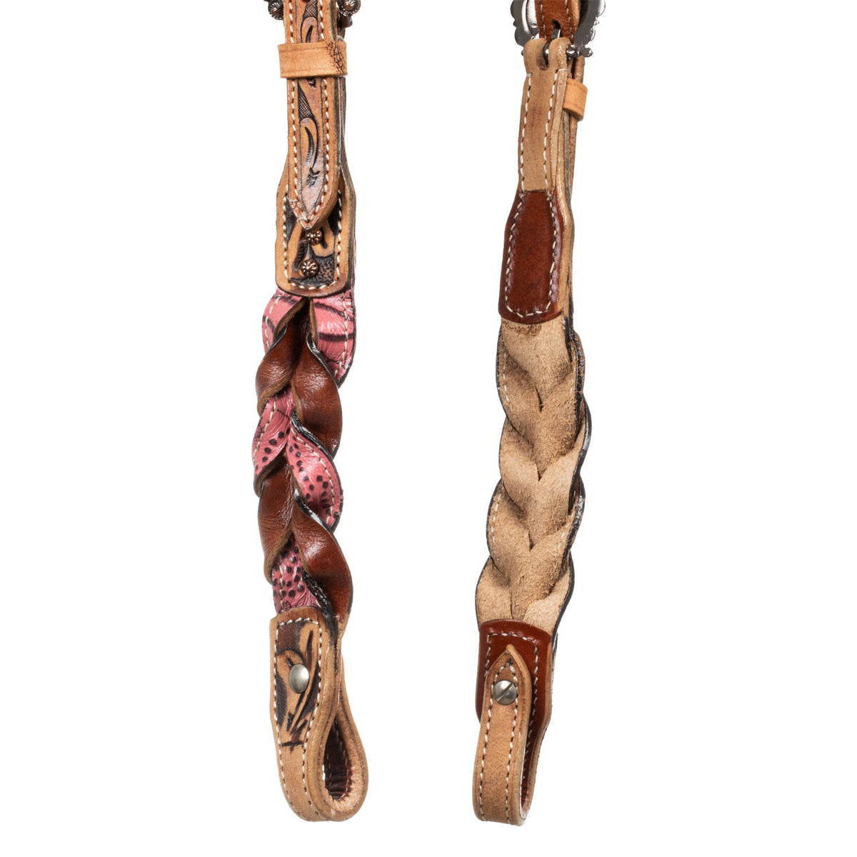 ONE EAR BRIDLE WITH BRAIDED LEATHER DECORATIONS
