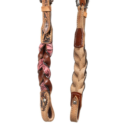ONE EAR BRIDLE WITH BRAIDED LEATHER DECORATIONS